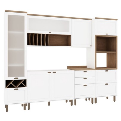 Cozinha Completa Iluminata 7 Portas 5 Gavetas Branco/ébano - Genialflex