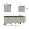 Cozinha Completa Iluminata 9 Portas 1 Gaveta Mint/ébano - Genialflex