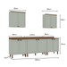 Cozinha Completa Iluminata 9 Portas 1 Gaveta Mint/ébano - Genialflex