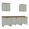 Cozinha Completa Iluminata 9 Portas 1 Gaveta Mint/ébano - Genialflex