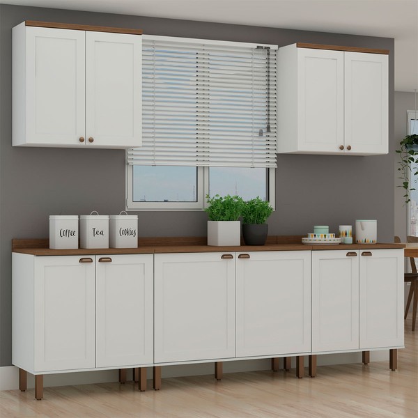 Cozinha Completa Iluminata 9 Portas 1 Gaveta Branco/ébano - Genialflex