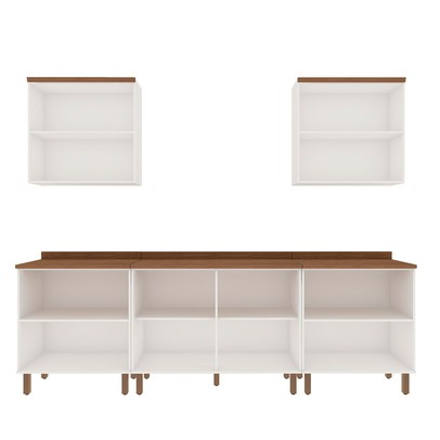 Cozinha Completa Iluminata 9 Portas 1 Gaveta Branco/ébano - Genialflex