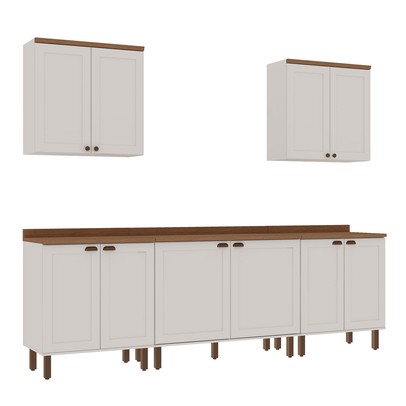 Cozinha Completa Iluminata 9 Portas 1 Gaveta Branco/ébano - Genialflex