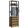 Closet 4 Gavetas 1 Prateleira Carvalho Dakar/Cinza Vulcano 6105 - Soluzione