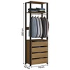 Closet 4 Gavetas 1 Prateleira Carvalho Dakar/Cinza Vulcano 6105 - Soluzione