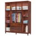 Guarda-Roupa Casal Paris 10 Portas 3 Gavetas com Espelho Madeira Maciça Mogano 369 - Lanes