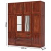 Guarda-Roupa Casal Paris 10 Portas 3 Gavetas com Espelho Madeira Maciça Mogano 371 - Lanes