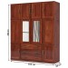 Guarda-Roupa Casal Paris 10 Portas 3 Gavetas com Espelho Madeira Maciça Mogano 371 - Lanes