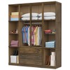 Guarda-Roupa Casal Paris 10 Portas 3 Gavetas com Espelho Madeira Maciça Castanho 371 - Lanes