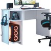 Mesa Gamer 2 Prateleiras Branco 3875 - Qmovi