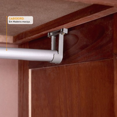 Guarda-Roupa Solteiro Paris 8 Portas 3 Gavetas com Espelho Madeira Maciça Mogano 365 - Lanes