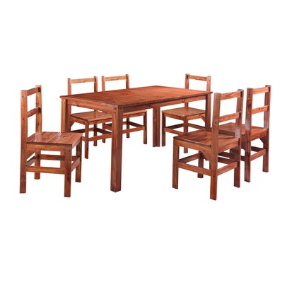 Mesa de Jantar 6 Lugares Paris Madeira Maciça Mogano - Lanes