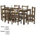 Mesa de Jantar 6 Lugares Paris Madeira Maciça Castanho - Lanes