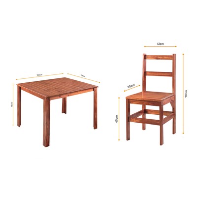 Mesa de Jantar 4 Lugares Paris Madeira Maciça Mogano - Lanes