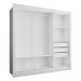 Guarda-Roupa Casal Flórida 3 Portas de Correr 3 Gavetas Branco Fosco - Panorama Móveis