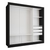 Guarda-Roupa Casal Flórida 3 Portas de Correr com Espelho 3 Gavetas Preto Fosco - Panorama Móveis