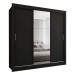 Guarda-Roupa Casal Flórida 3 Portas de Correr com Espelho 3 Gavetas Preto Fosco - Panorama Móveis