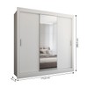 Guarda-Roupa Casal Flórida 3 Portas de Correr com Espelho 3 Gavetas Branco Fosco - Panorama Móveis