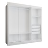 Guarda-Roupa Casal Flórida 3 Portas de Correr com Espelho 3 Gavetas Branco Fosco - Panorama Móveis