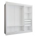 Guarda-Roupa Casal Flórida 3 Portas de Correr com Espelho 3 Gavetas Branco Fosco - Panorama Móveis