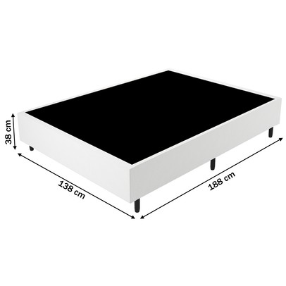 Base de Cama Box Casal Fit 138x188 Cm Branco - Vian