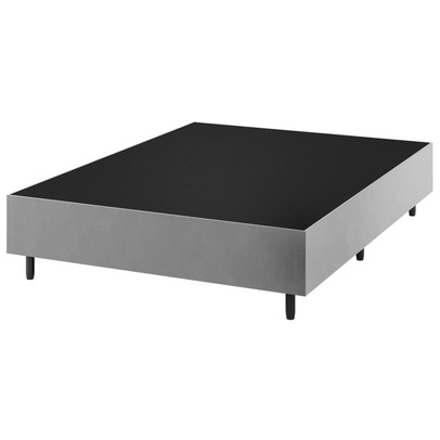 Base de Cama Box Casal Fit 138x188 Cm Prata - Vian