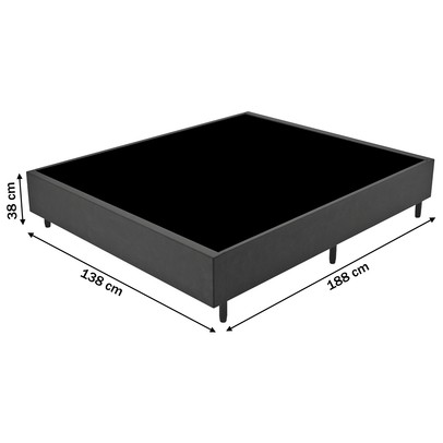 Base de Cama Box Casal Fit 138x188 Cm Titânio - Vian