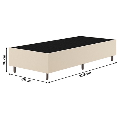 Base de Cama Box Solteiro Fit 88x188 Cm Creme - Vian