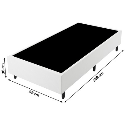 Base de Cama Box Solteiro Fit 88x188 Cm Branco - Vian