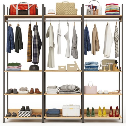 Closet Moscow 12 Prateleiras 100% Mdf Freijó/Preto Fosco - Panorama Móveis