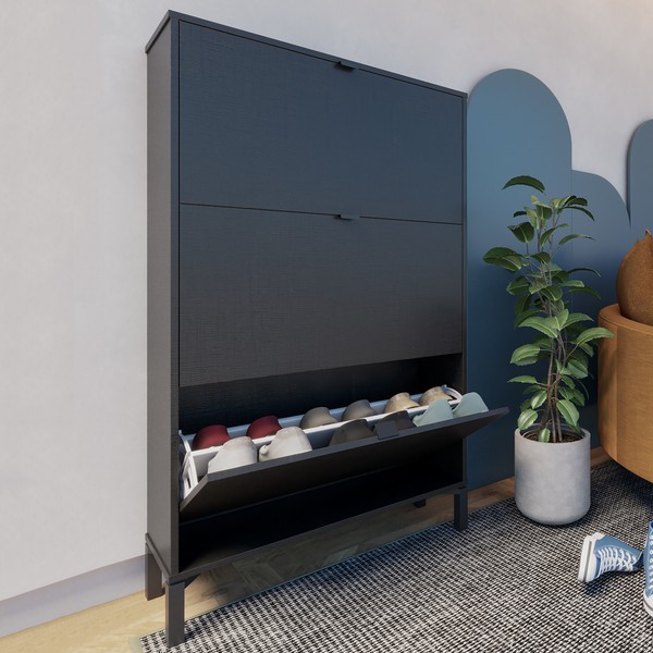 Sapateira Atlas 3 Portas Preto - Falkk