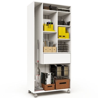 Armário para Escritório Multi 2 Portas com Rodízio Branco - Pnr Móveis