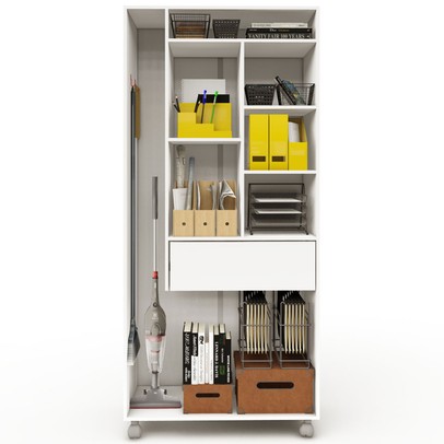 Armário para Escritório Multi 2 Portas com Rodízio Branco - Pnr Móveis