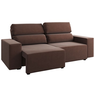 Sofá 3 Lugares Charm Reclinável e Retrátil Fume - Vian