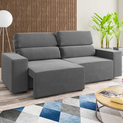 Sofá 3 Lugares Charm Reclinável e Retrátil Brisk - Vian