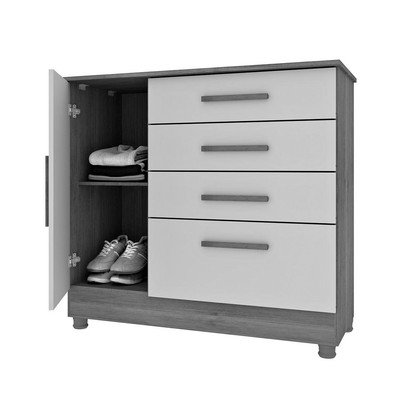 Cômoda Chicago 1 Porta 4 Gavetas Cinamomo 13558 - Tcil Móveis