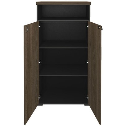 Armário para Escritório 2 Portas Charuto/Preto - Artany Móveis