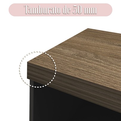 Armário para Escritório 2 Portas Charuto/Preto - Artany Móveis