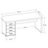Mesa para Escritório 4 Gavetas Charuto/Preto 006107 - Artany Móveis