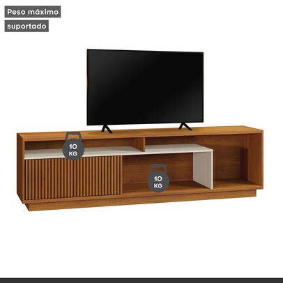 Rack para TV Até 75 Polegadas Granada 1 Porta Naturalle/Off White - Mavaular