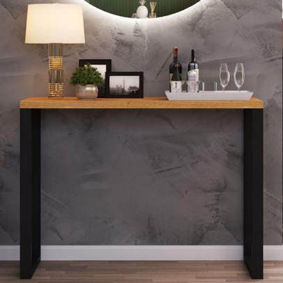 Aparador Industrial Berlim 100% Mdf Marrom/Preto - Pnr Móveis