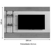 Painel para TV Até 65 Polegadas Granada com Led 2 Prateleiras Naturalle/Off White - Mavaular