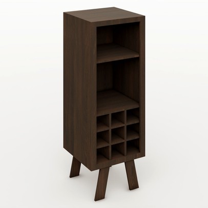 Cristaleira Londres 1 Prateleira 9 Nichos Marrom - Pnr Móveis