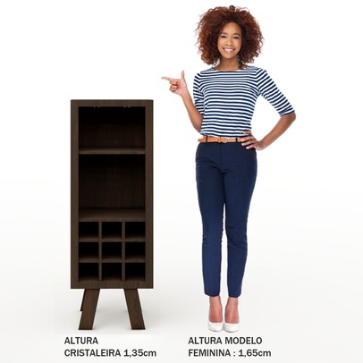 Cristaleira Londres 1 Prateleira 9 Nichos Marrom - Pnr Móveis