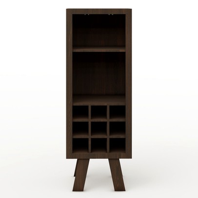 Cristaleira Londres 1 Prateleira 9 Nichos Marrom - Pnr Móveis