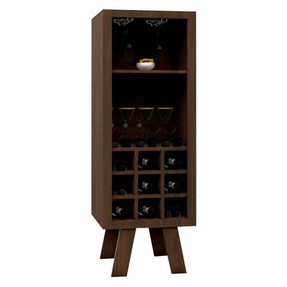 Cristaleira Londres 1 Prateleira 9 Nichos Marrom - Pnr Móveis