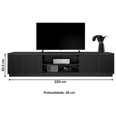 Rack para TV Até 75 Polegadas Valencia 2 Portas Naturalle - Mavaular