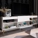 Rack para TV Até 55 Polegadas Roma 1 Porta 2 Prateleiras Branco Fosco - Panorama Móveis