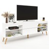 Rack para TV Até 55 Polegadas Roma 1 Porta 2 Prateleiras Branco Fosco - Panorama Móveis