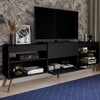 Rack para TV Até 55 Polegadas Roma 1 Porta 2 Prateleiras Preto Fosco - Panorama Móveis